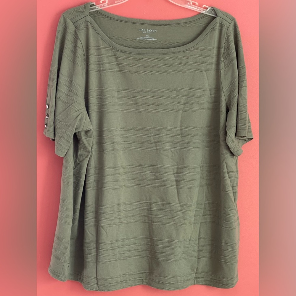Talbots Sage Green Short Sleeve Top